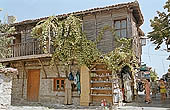 Nessebar - vernacular architecture of wooden houses of the typical Black Sea style 